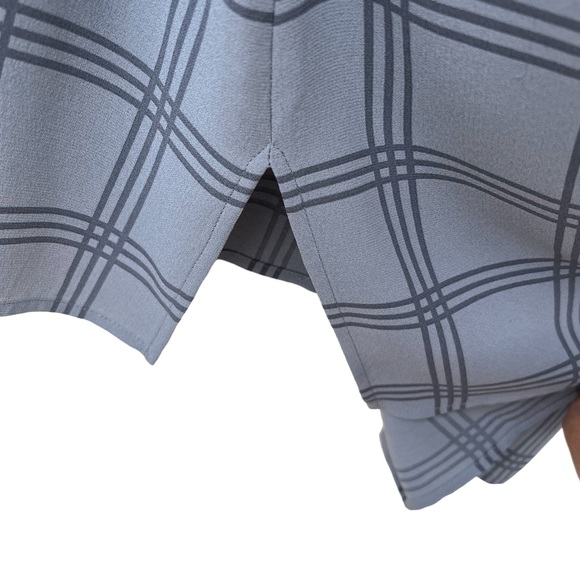 EILEEN FISHER ASH PLAID PRINTED SILK SCOOP NECK TUNIC, Size S - Picture 4 of 5